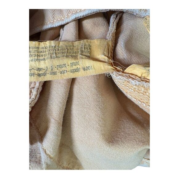 Zara orange pleated rough hem slouchy cropped jeans size 6 - Picture 4 of 4